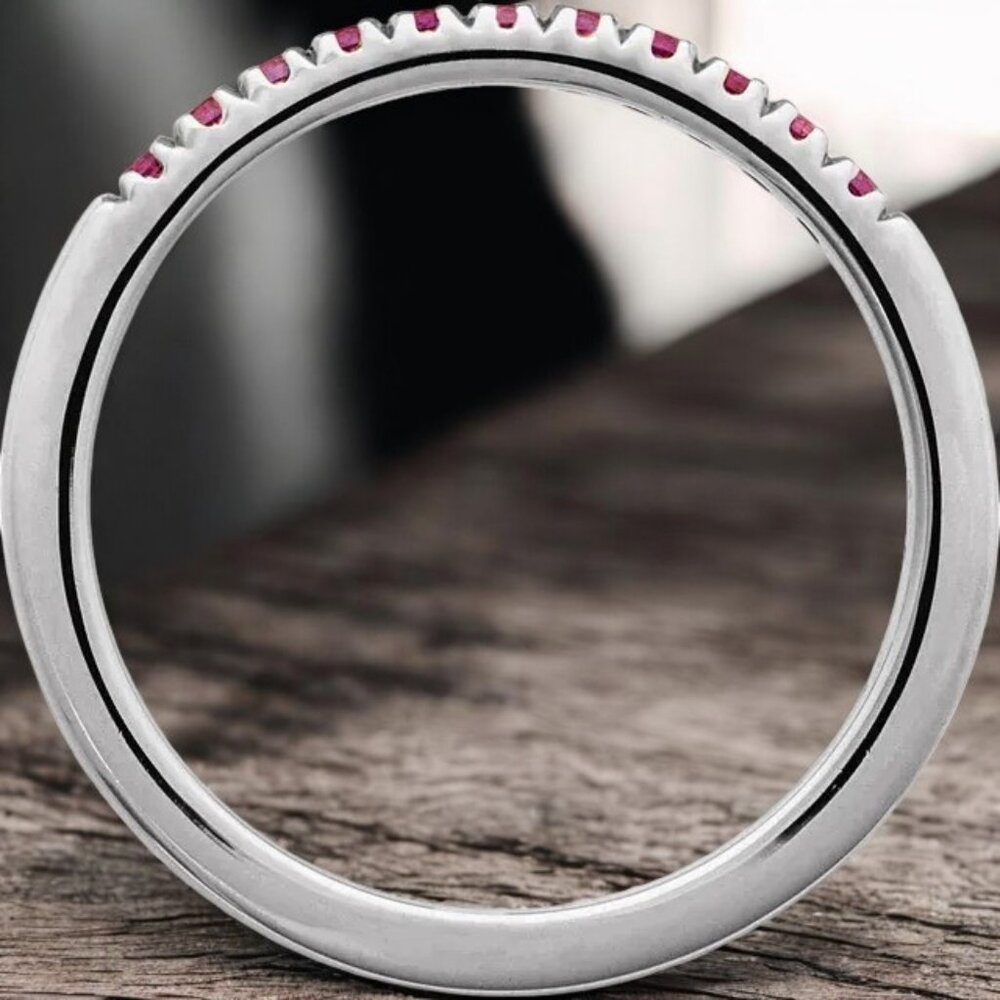 Ruby Stackable Ring In 10kt White Gold - image 2